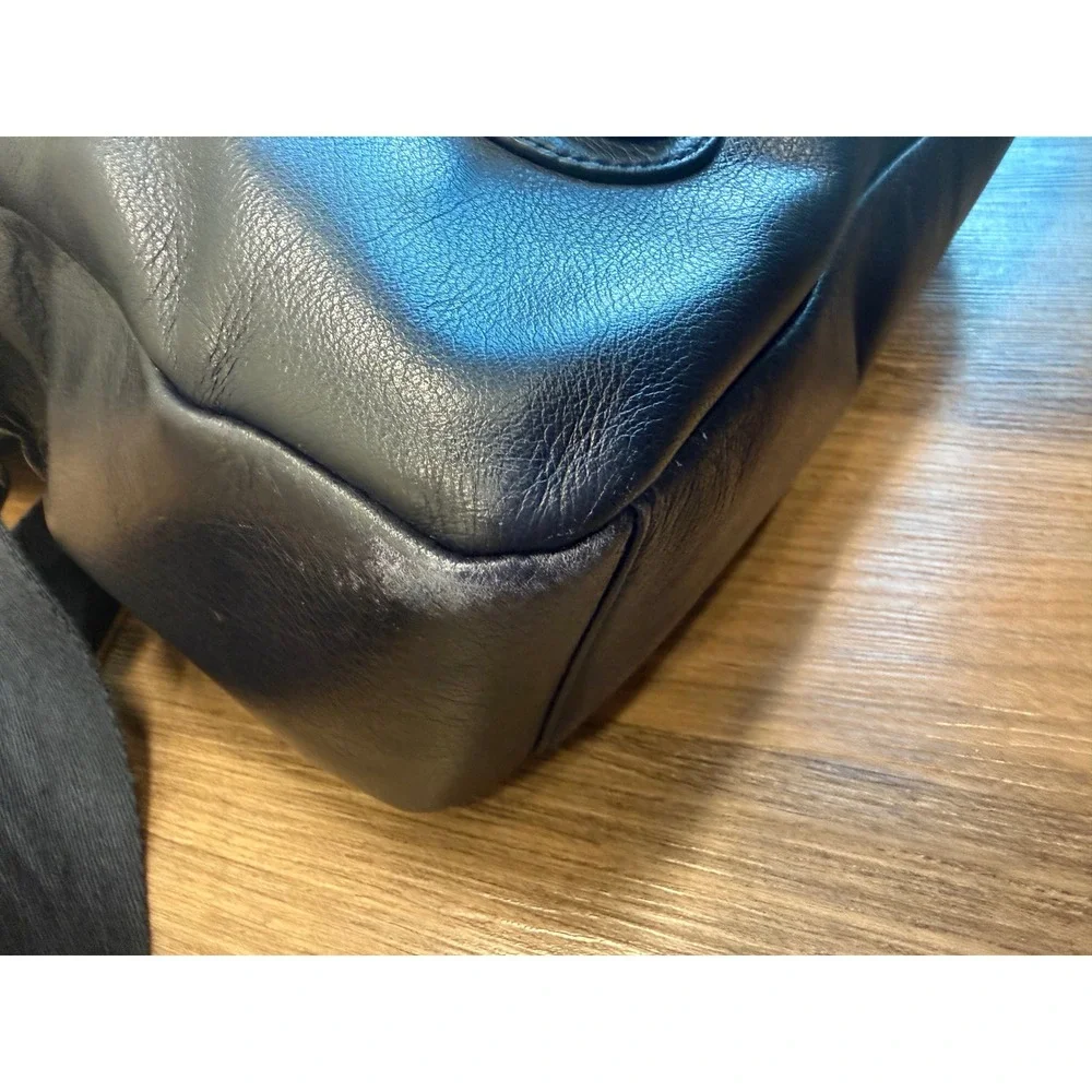 Ted Baker London Mens Blue Leather Messenger Bag Satchel Crossbody Briefcase
